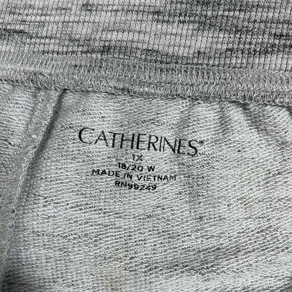 Catherines Women's Plus Size Gray Marled Sweatpants - Size 1X (18-20W) - Pockets - Picture 4 of 7